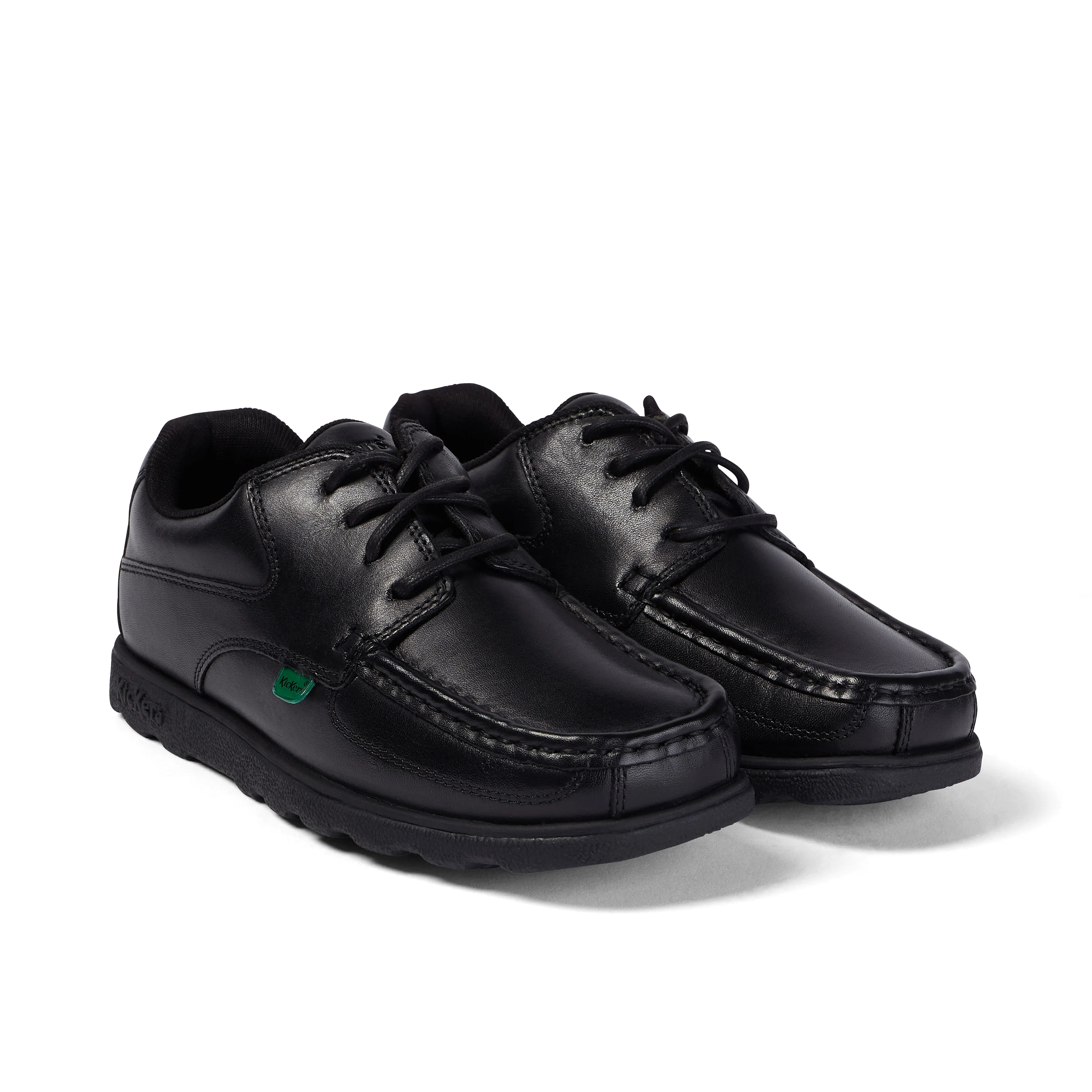 Youth Mens Fragma Lace 4 Eyelet Leather Black - Image 3