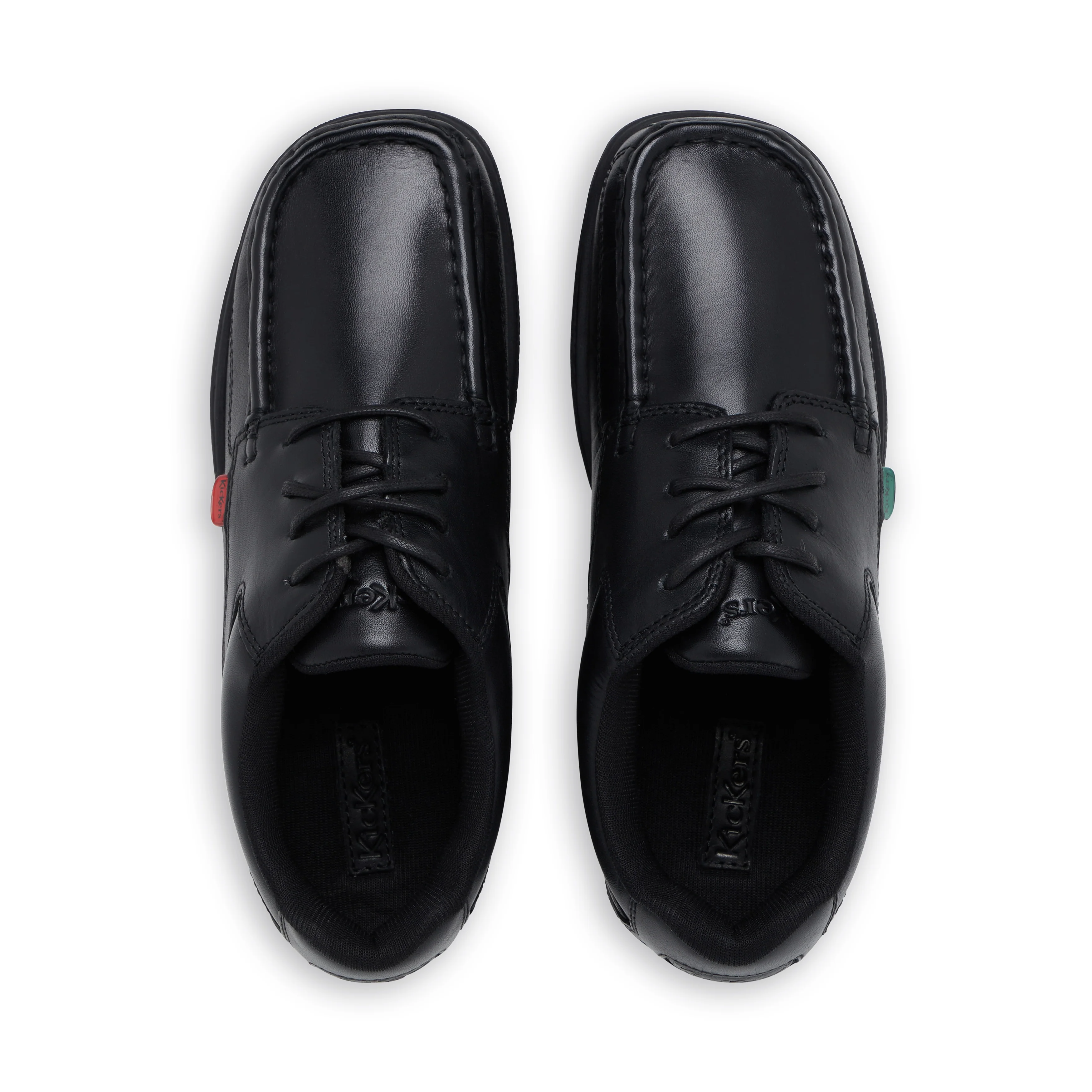 Youth Mens Fragma Lace 4 Eyelet Leather Black - Image 4