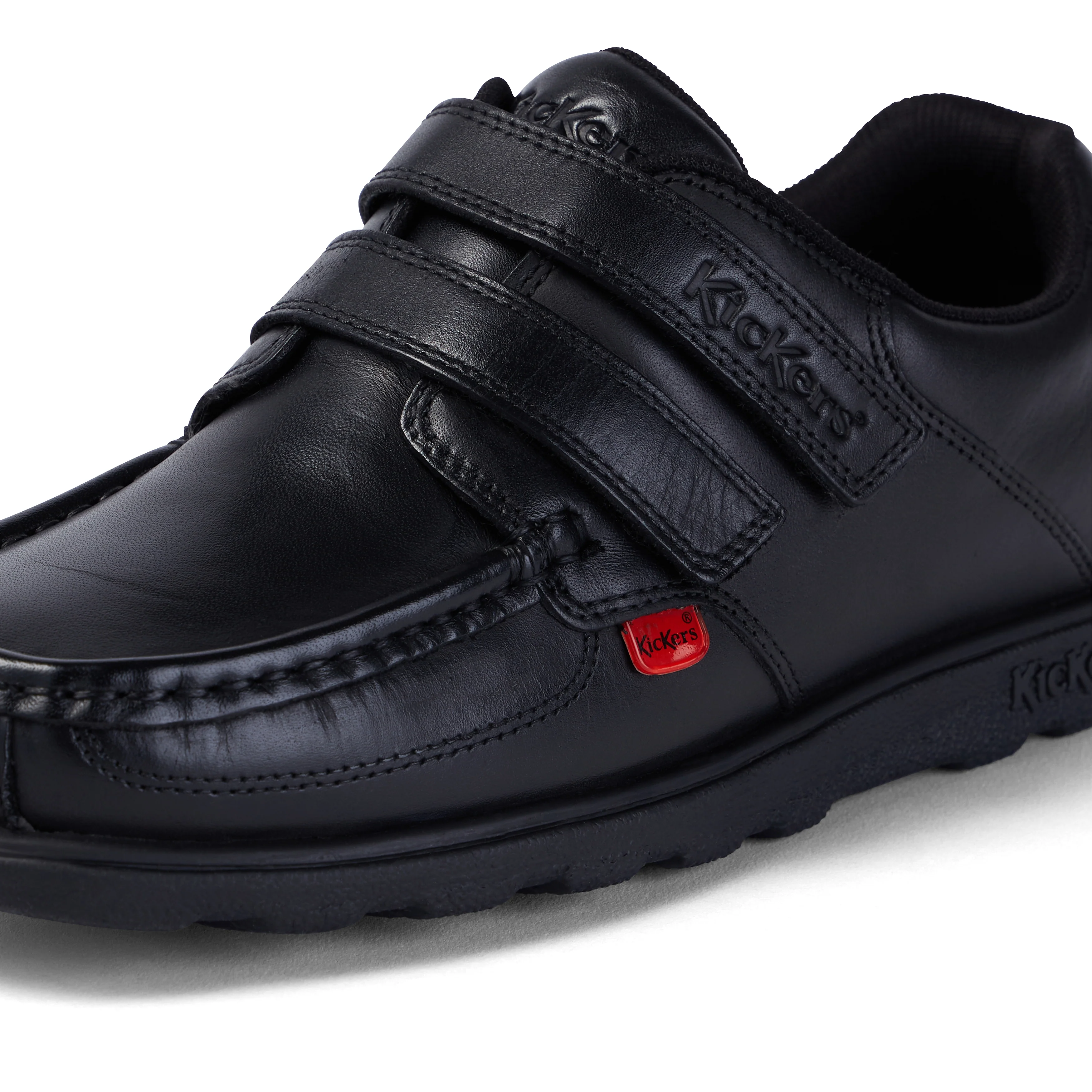 Youth Mens Fragma Moc Twin Vel Leather Black - Image 6