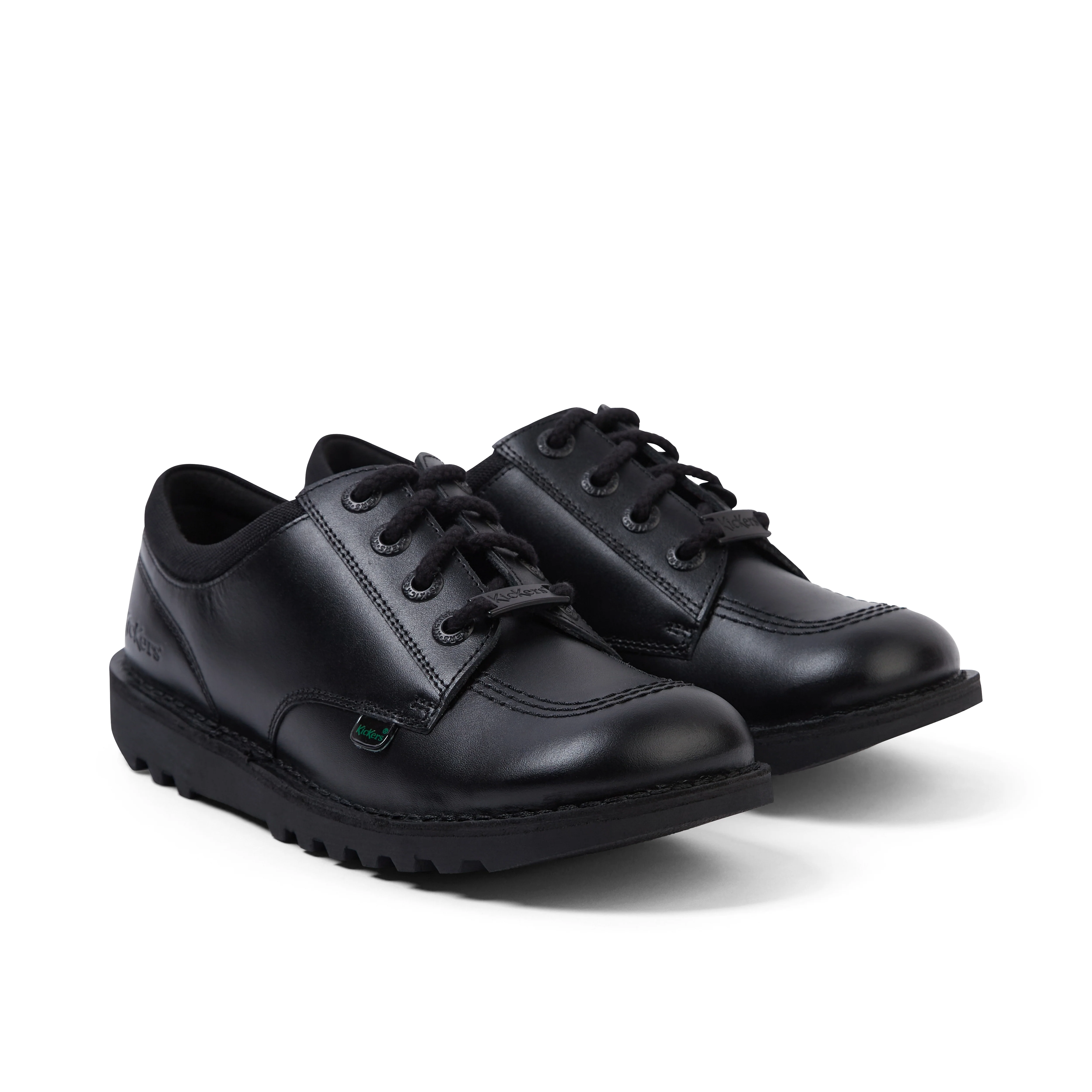 Youth Unisex Kick Lo Mix Mesh Leather Black - Image 3