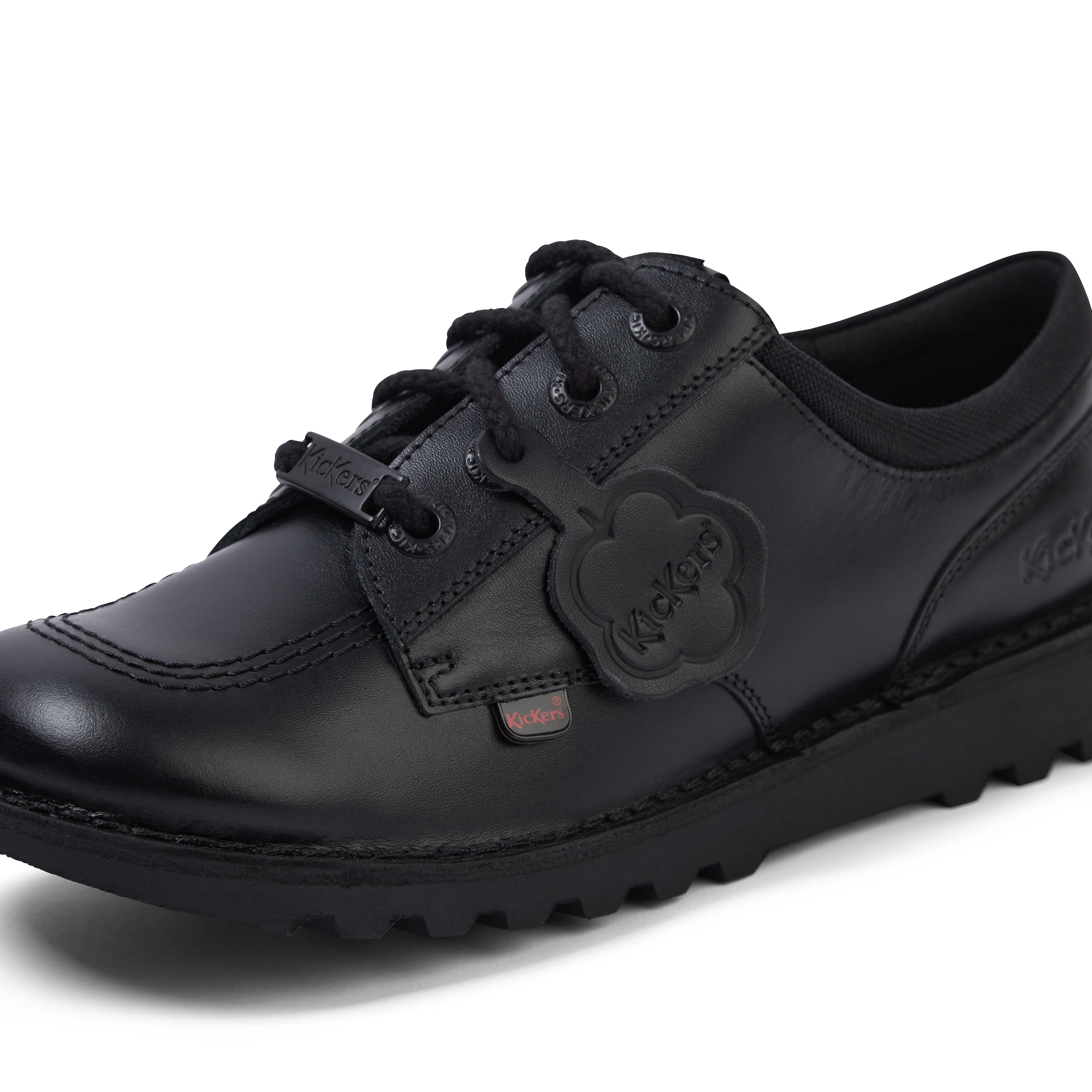 Youth Unisex Kick Lo Mix Mesh Leather Black - Image 6