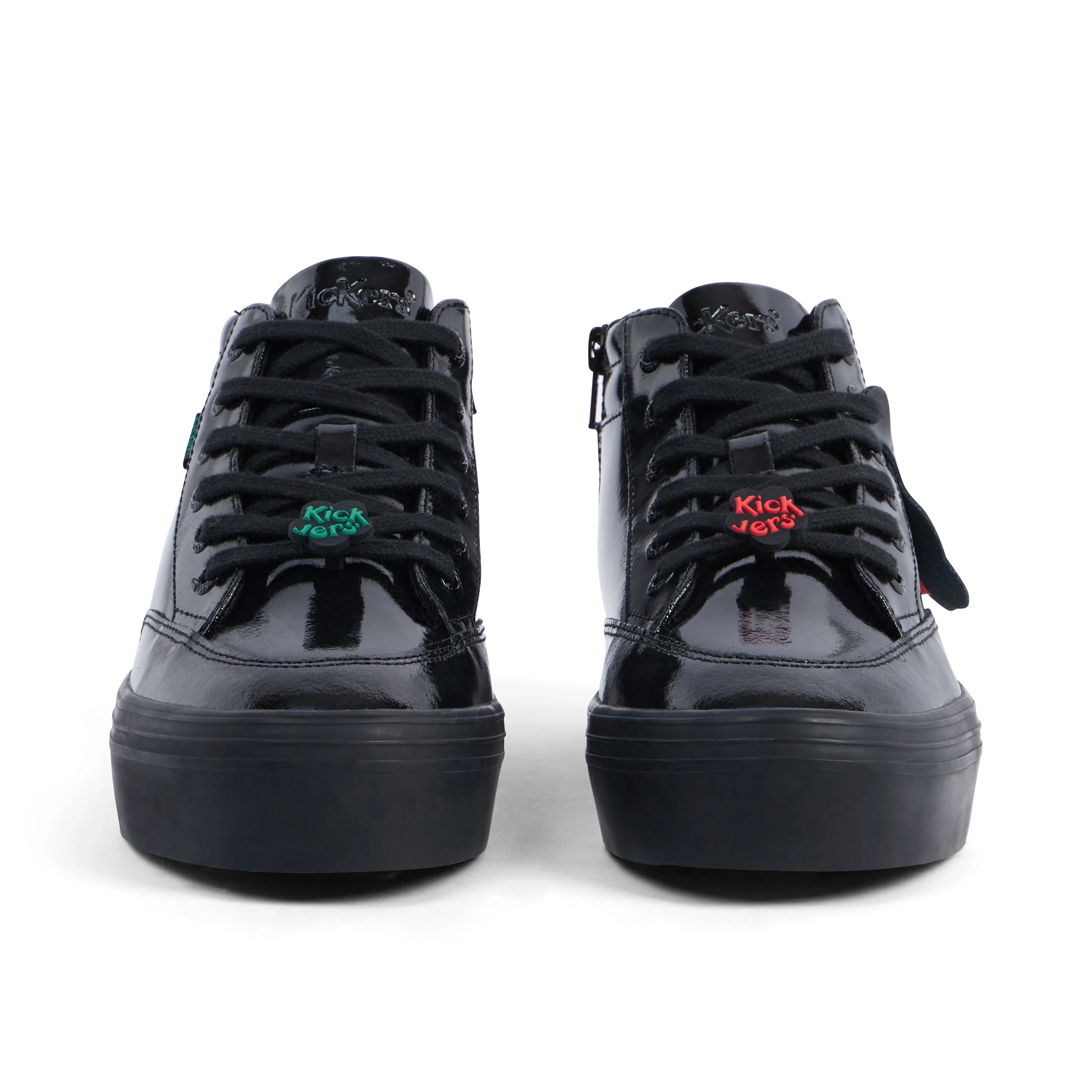 Youth Women Tovni Stack Hi Flower Patent Leather Black - Image 2