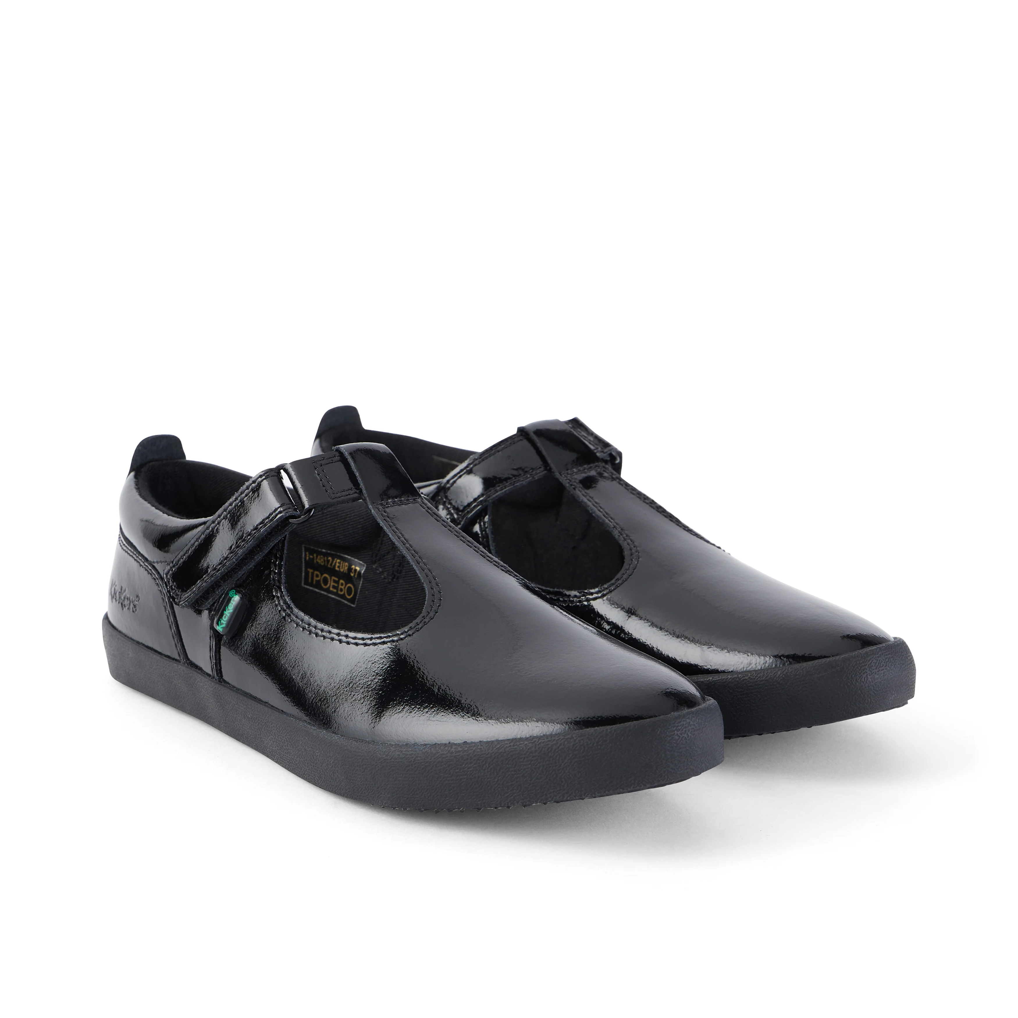 Youth Womens Kariko T Bar Patent Leather Black - Image 3