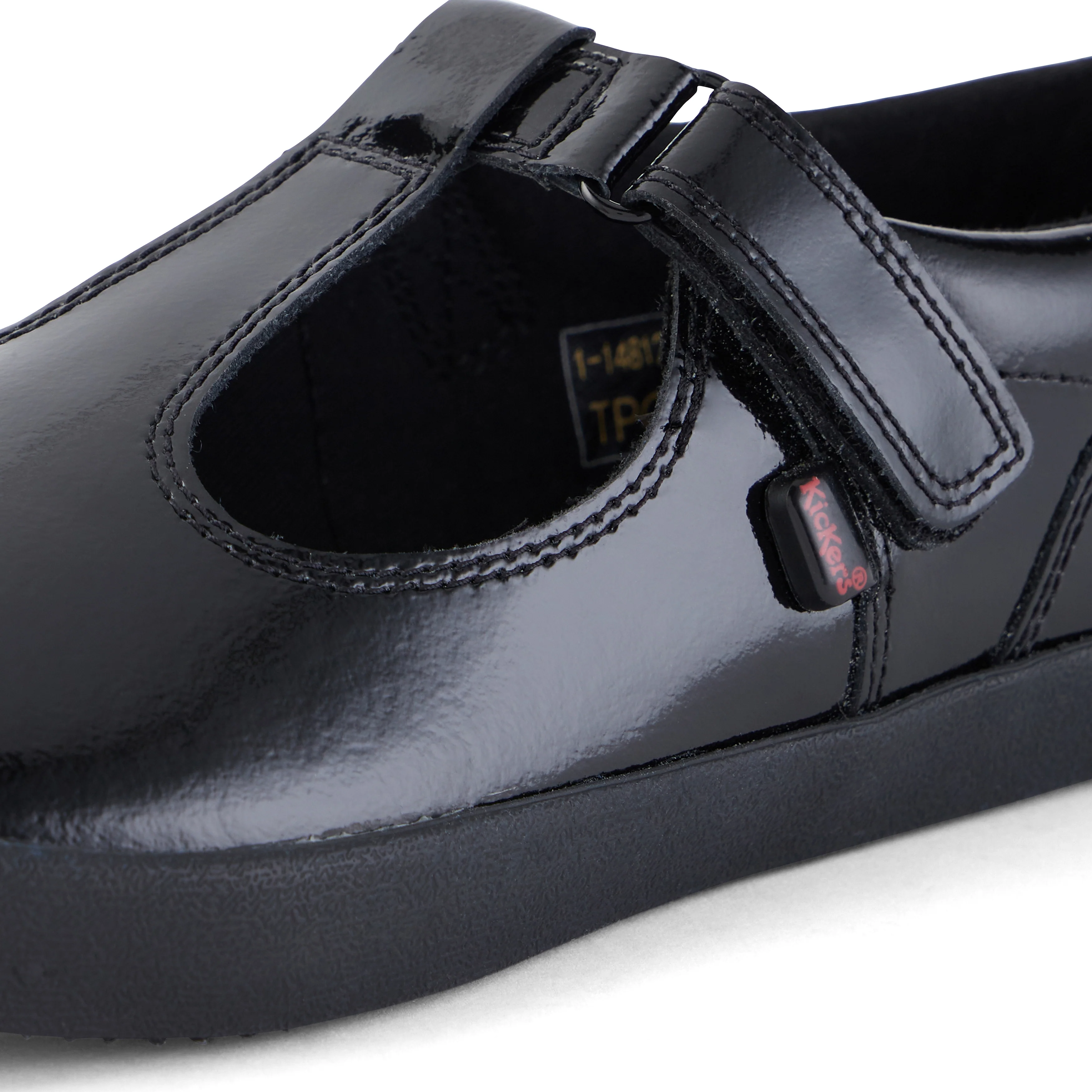 Youth Womens Kariko T Bar Patent Leather Black - Image 6