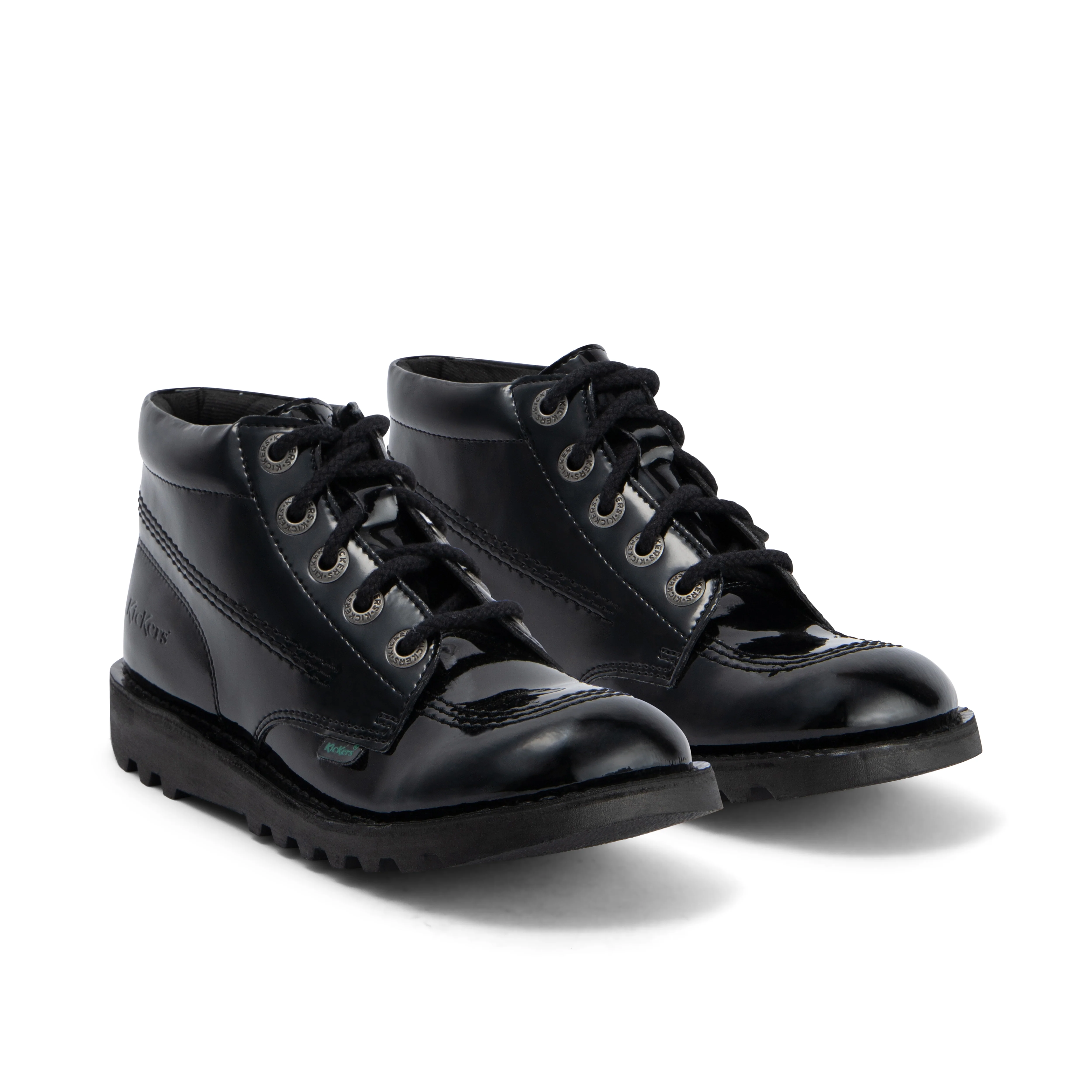 Youth Womens Kick Hi Leather Alternative Patent Leather Black - Image 3