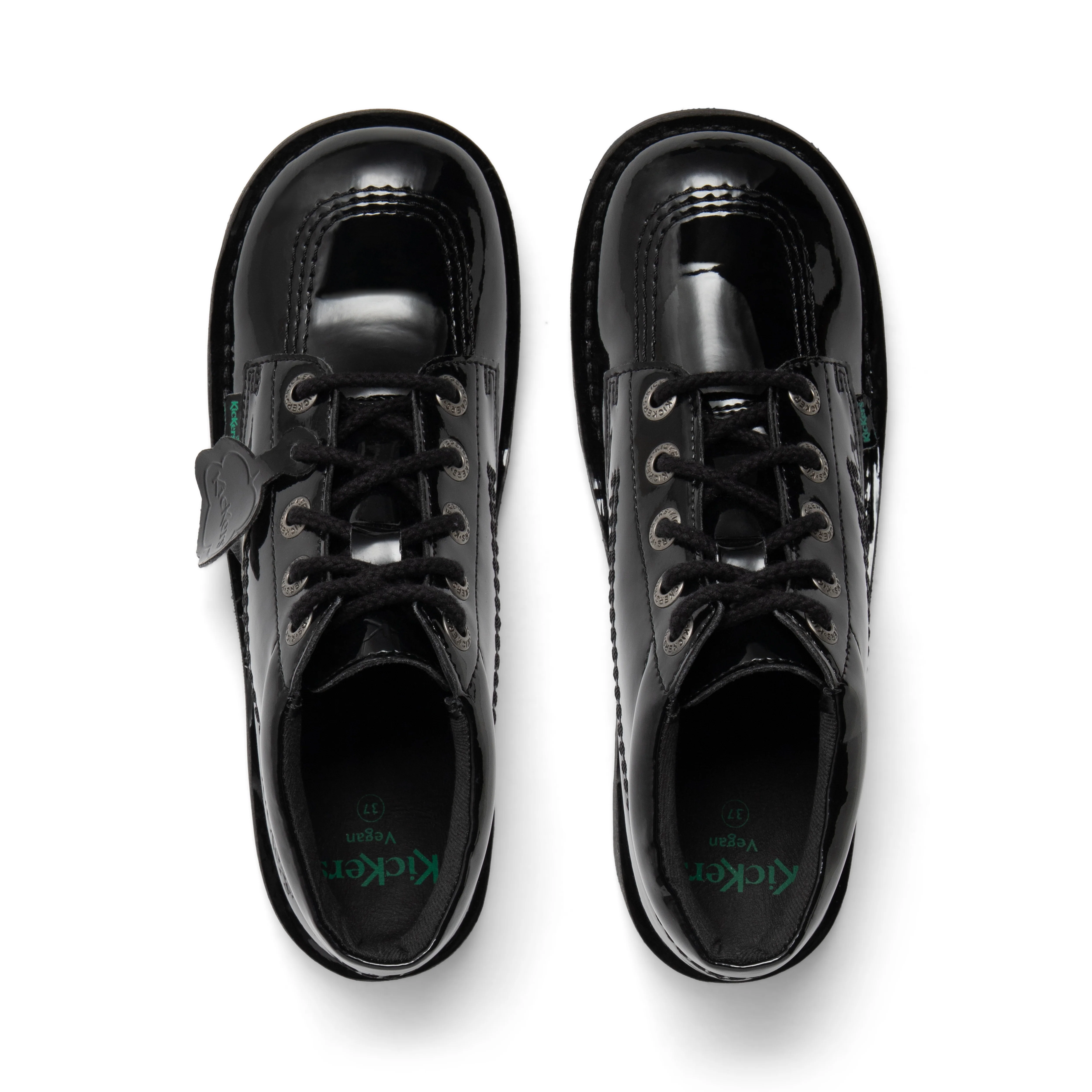 Youth Womens Kick Hi Leather Alternative Patent Leather Black - Image 4