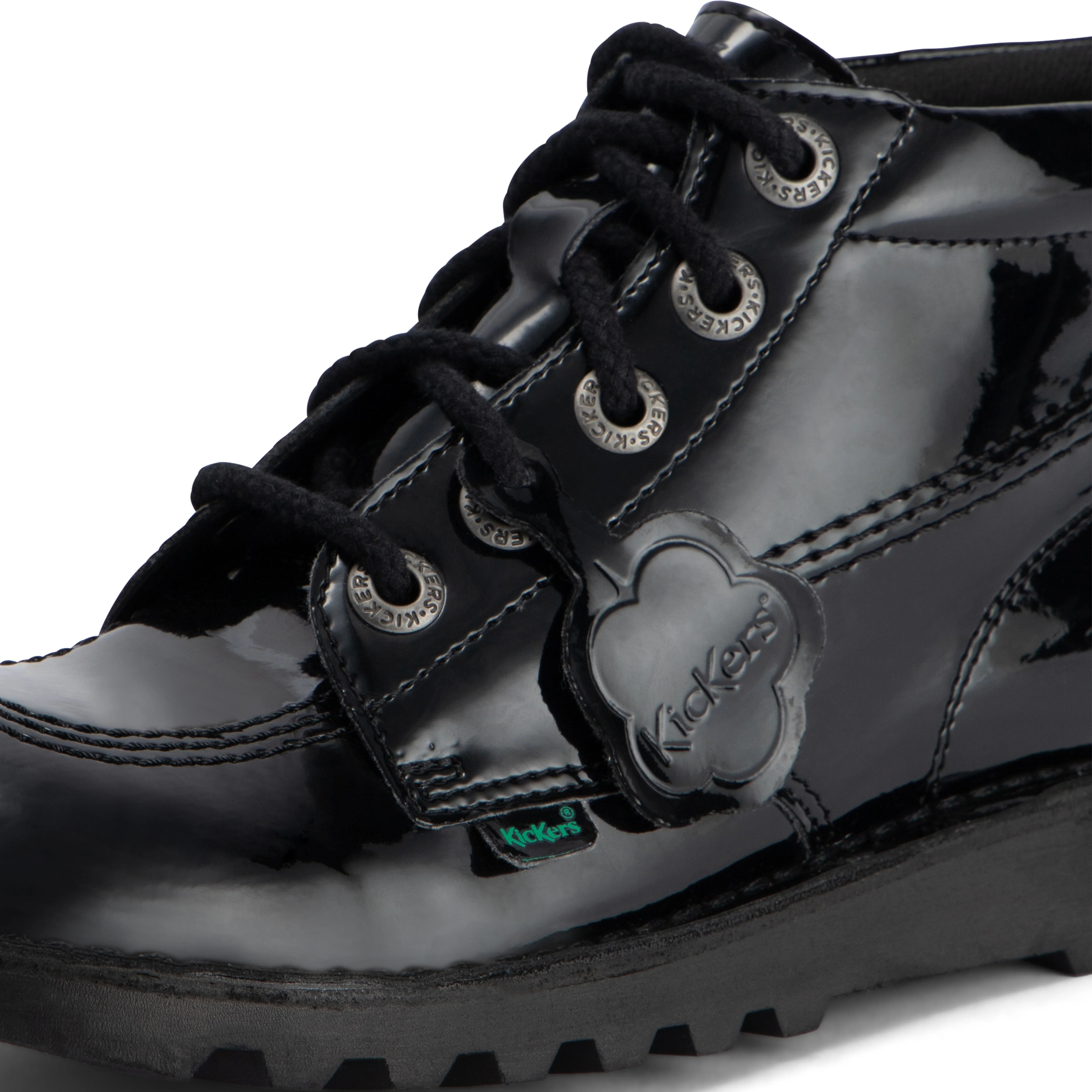 Youth Womens Kick Hi Leather Alternative Patent Leather Black - Image 6