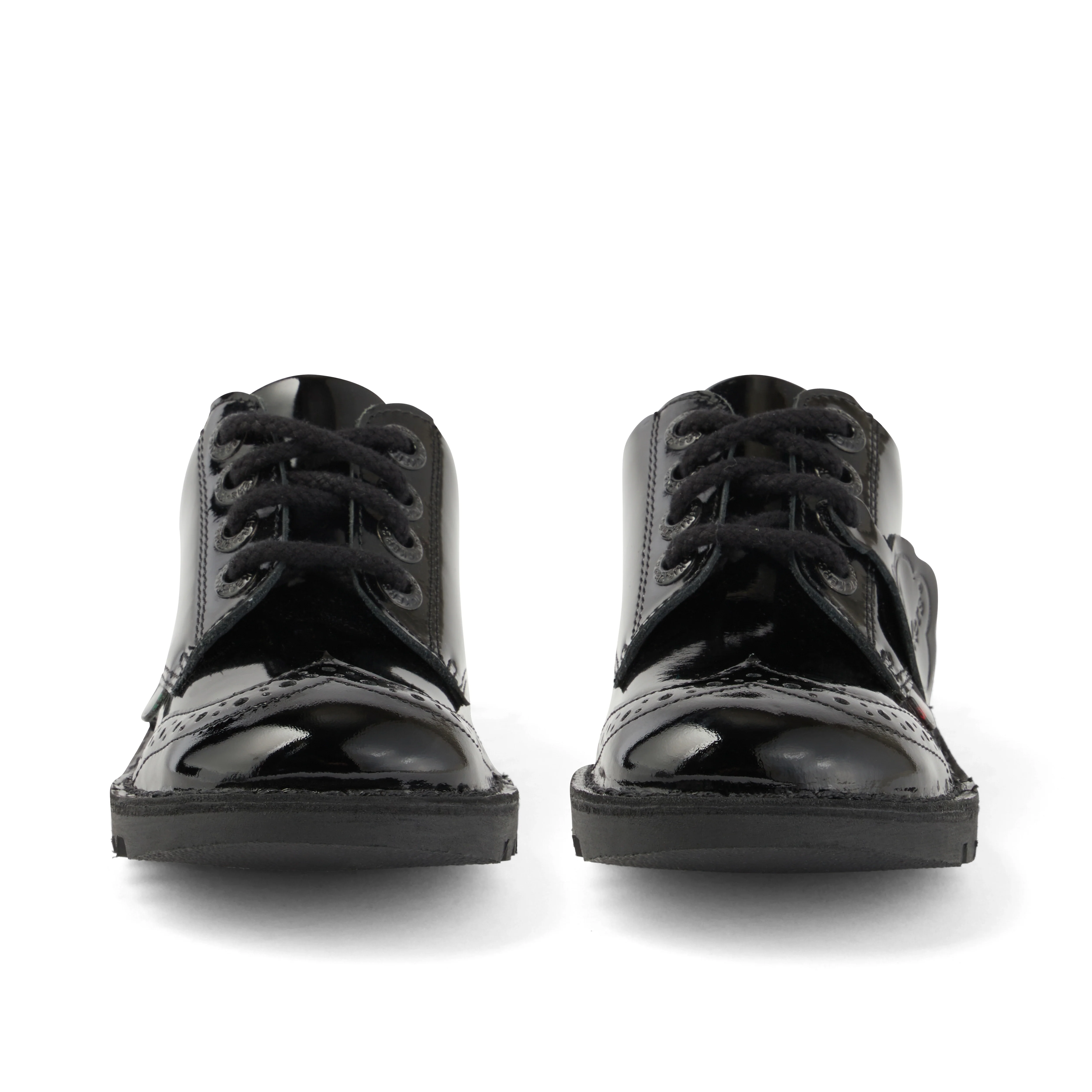 Youth Womens Kick Lo Brogue Patent Leather Black - Image 2