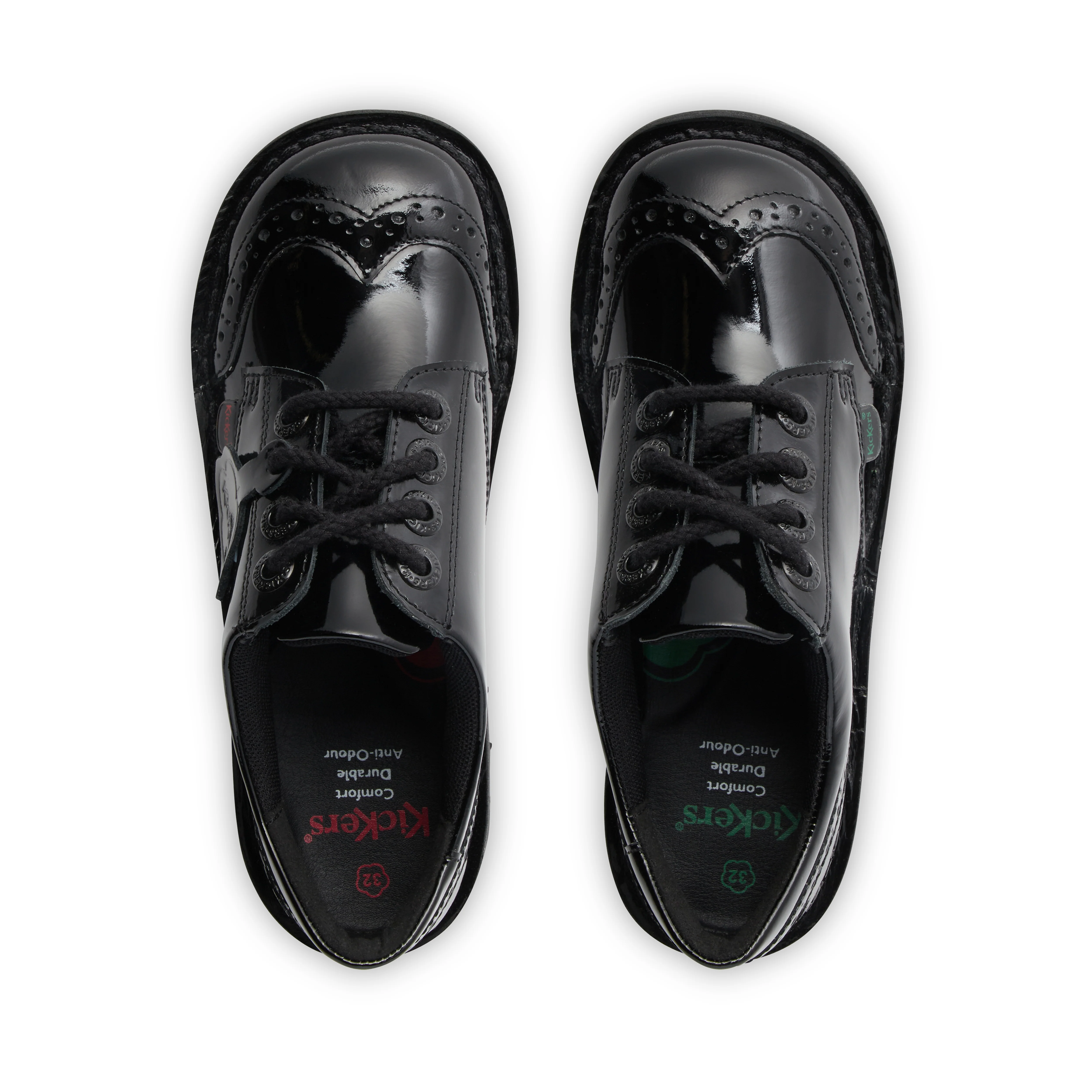 Youth Womens Kick Lo Brogue Patent Leather Black - Image 4