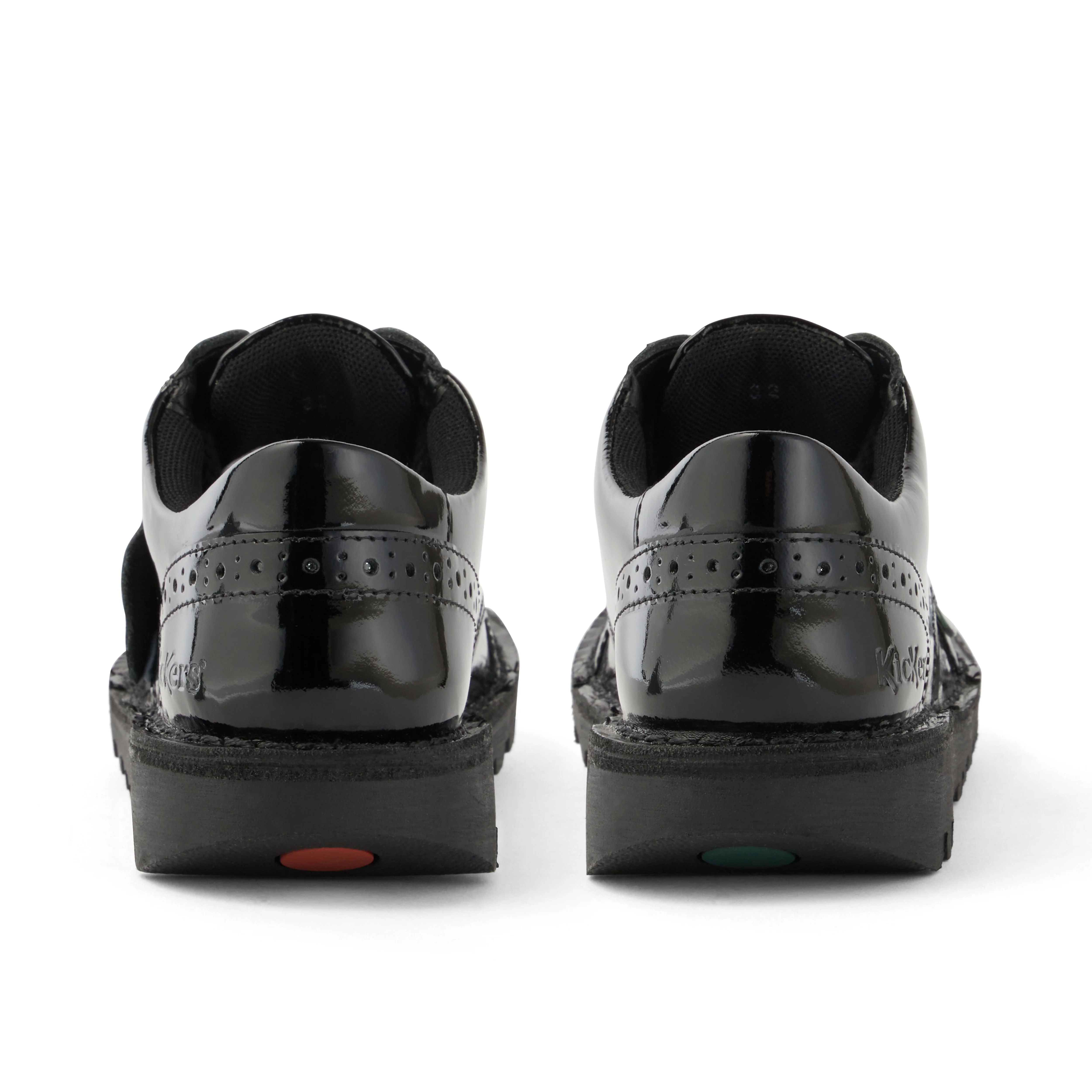 Youth Womens Kick Lo Brogue Patent Leather Black - Image 5