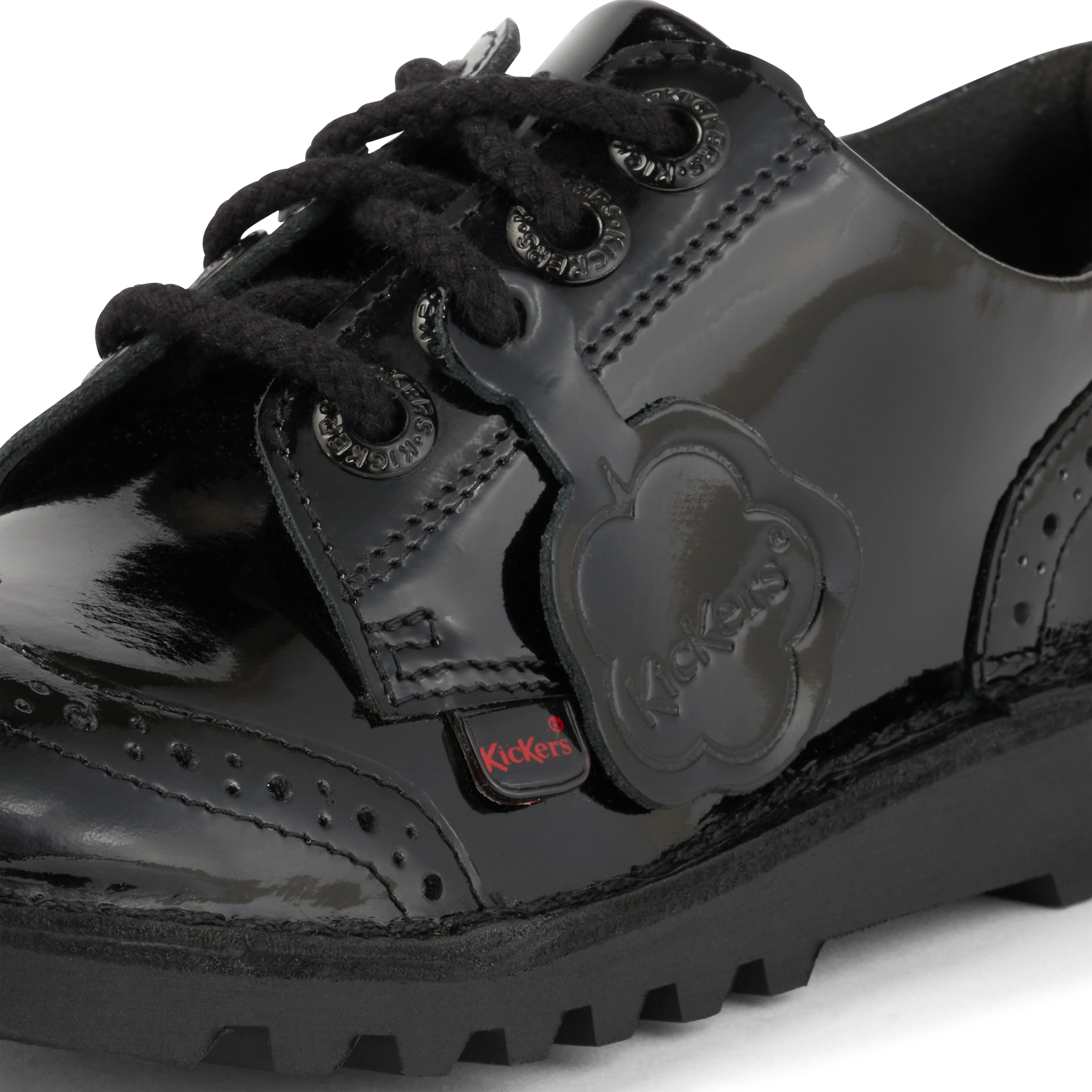Youth Womens Kick Lo Brogue Patent Leather Black - Image 6