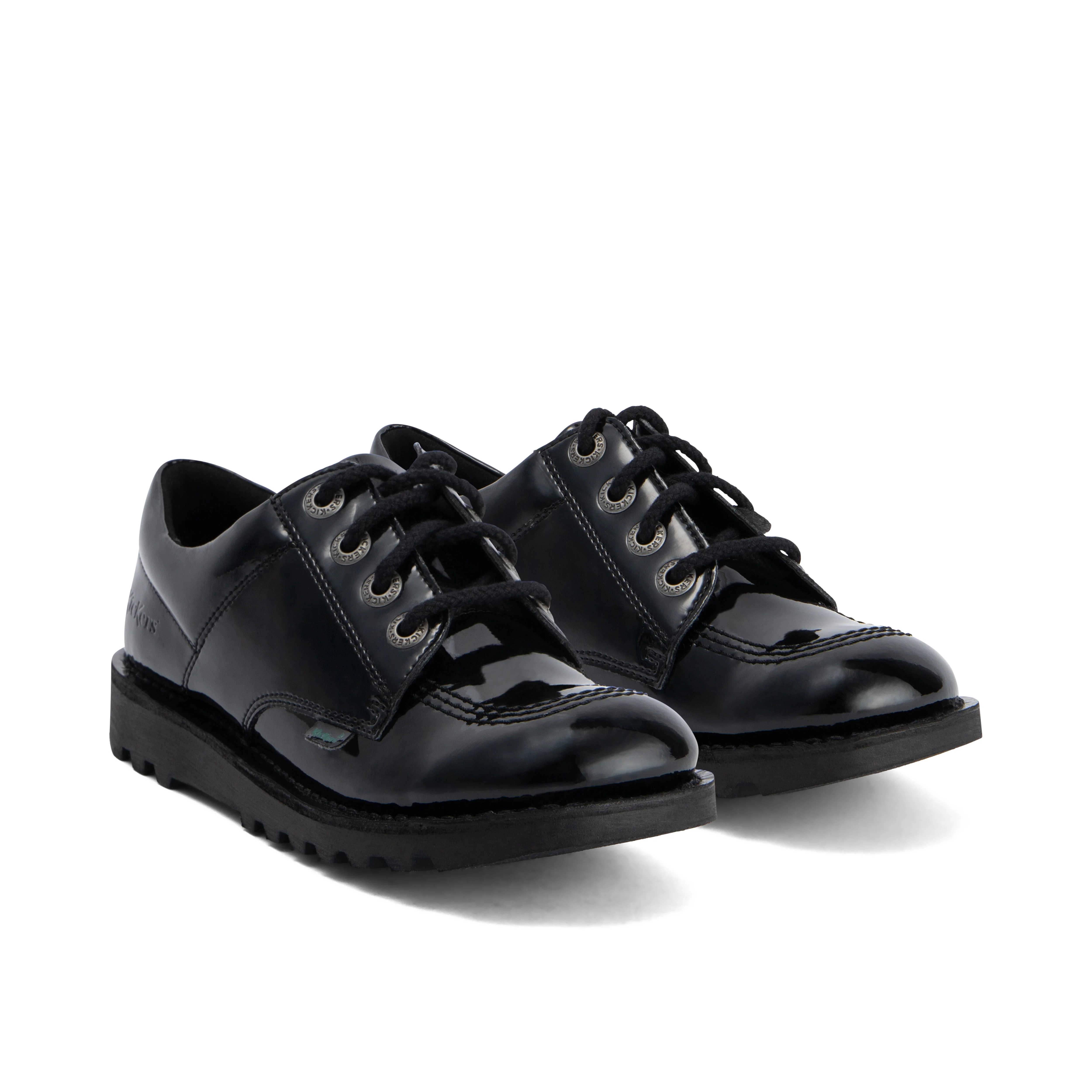 Youth Womens Kick Lo Leather Alternative Patent Leather Black - Image 3