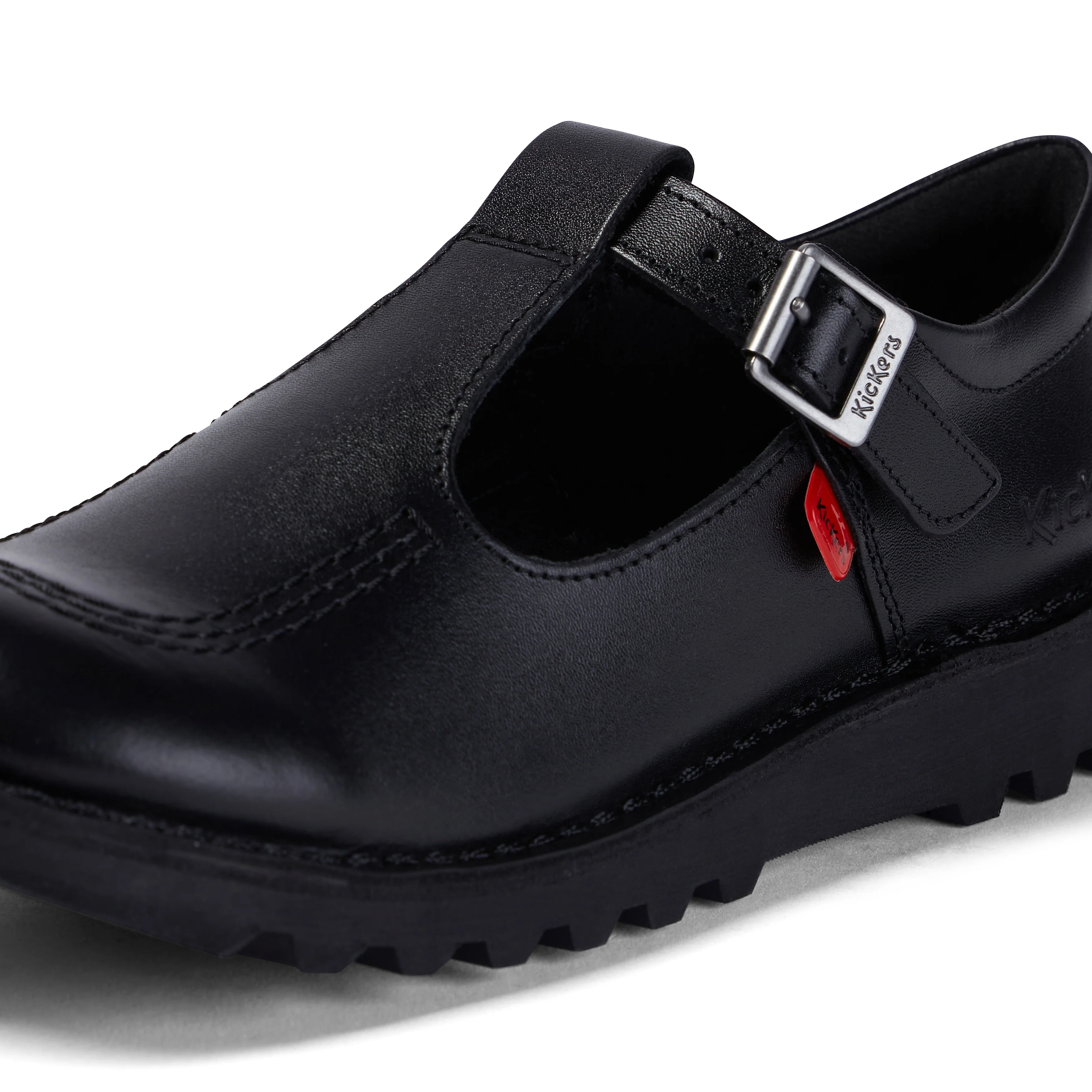 Youth Womens Kick T Bar Leather Black - Image 6