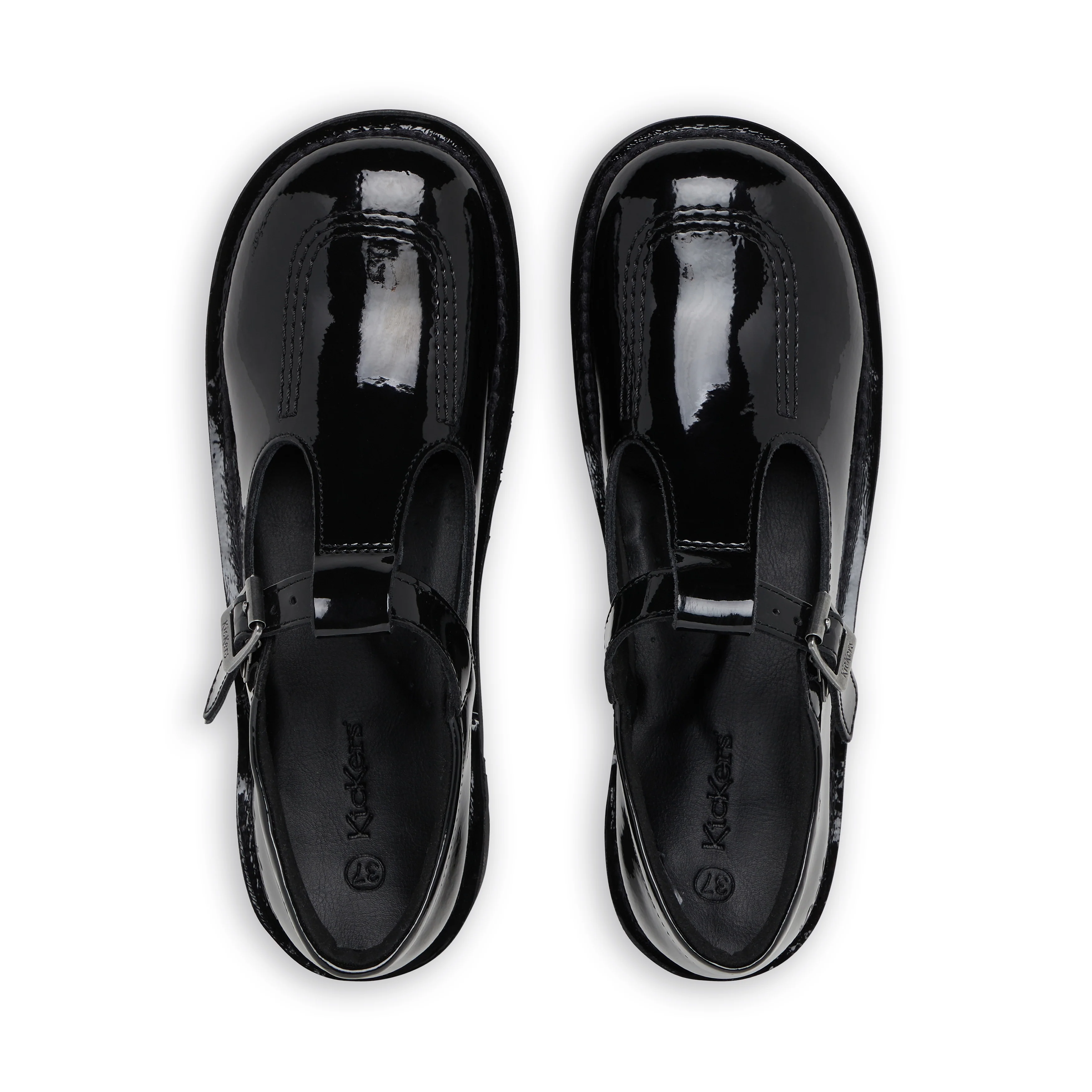 Youth Womens Kick T Bar Patent Leather Black - Image 4