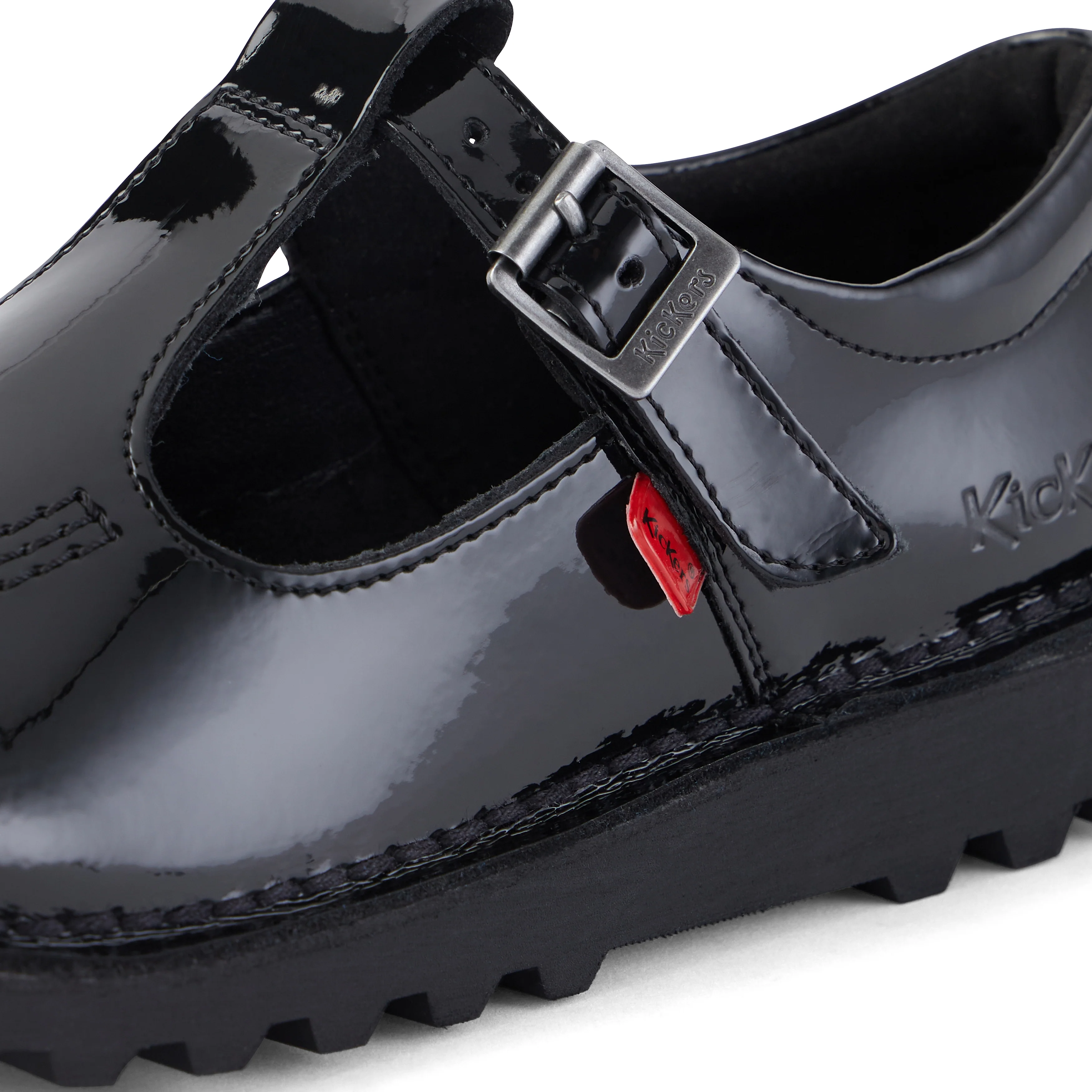 Youth Womens Kick T Bar Patent Leather Black - Image 6