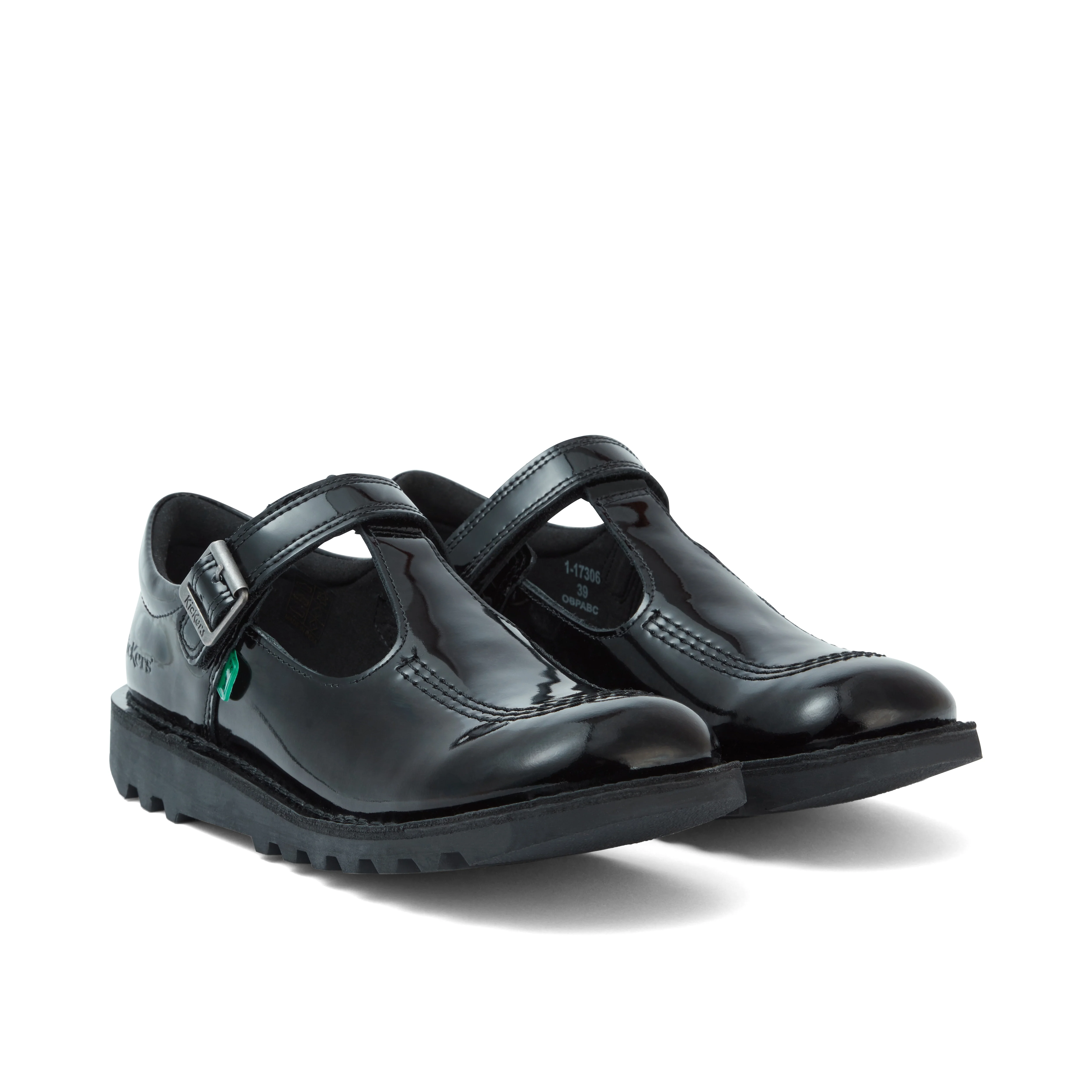Youth Womens Kick T Bar Patent Leather Black - Image 3
