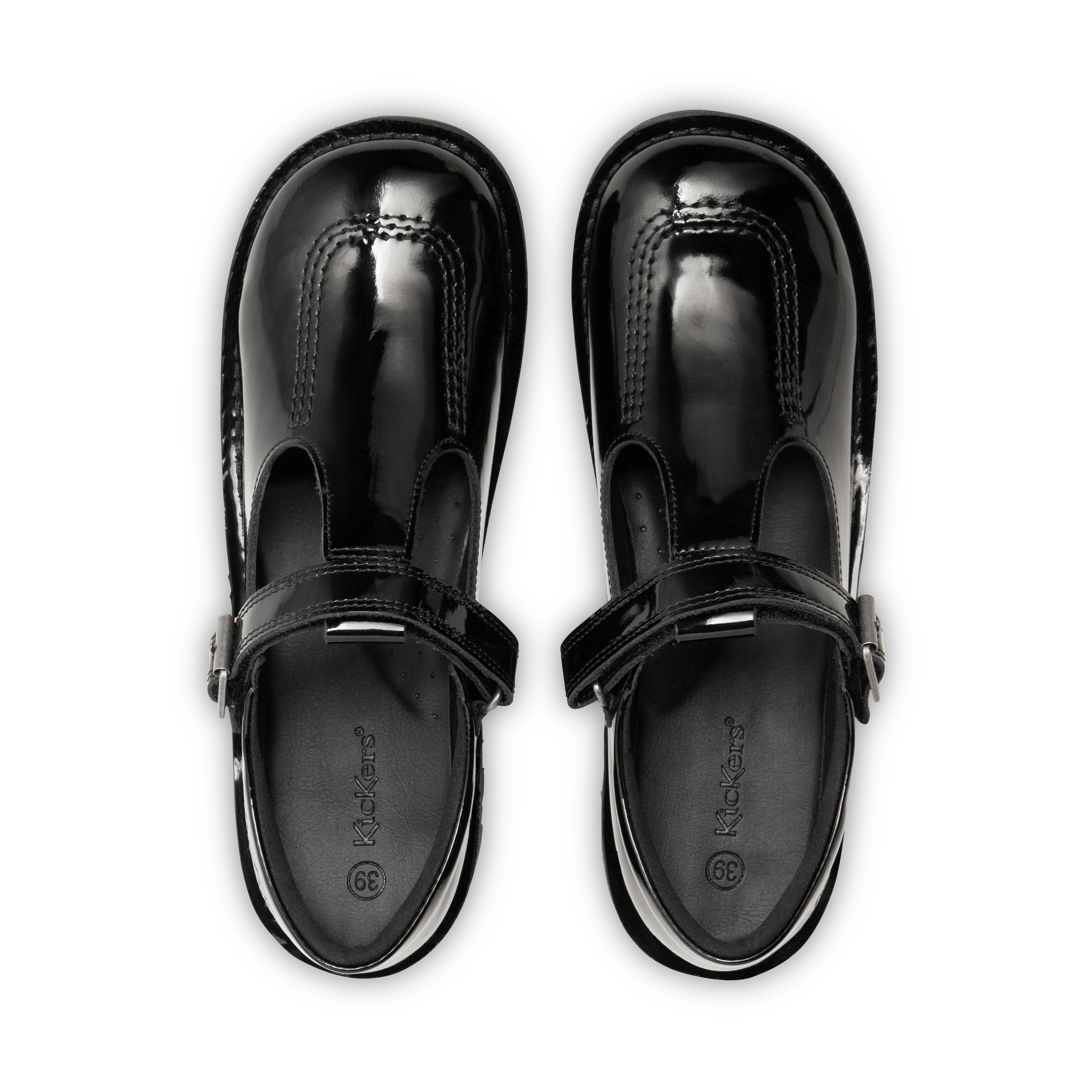 Youth Womens Kick T Bar Patent Leather Black - Image 4