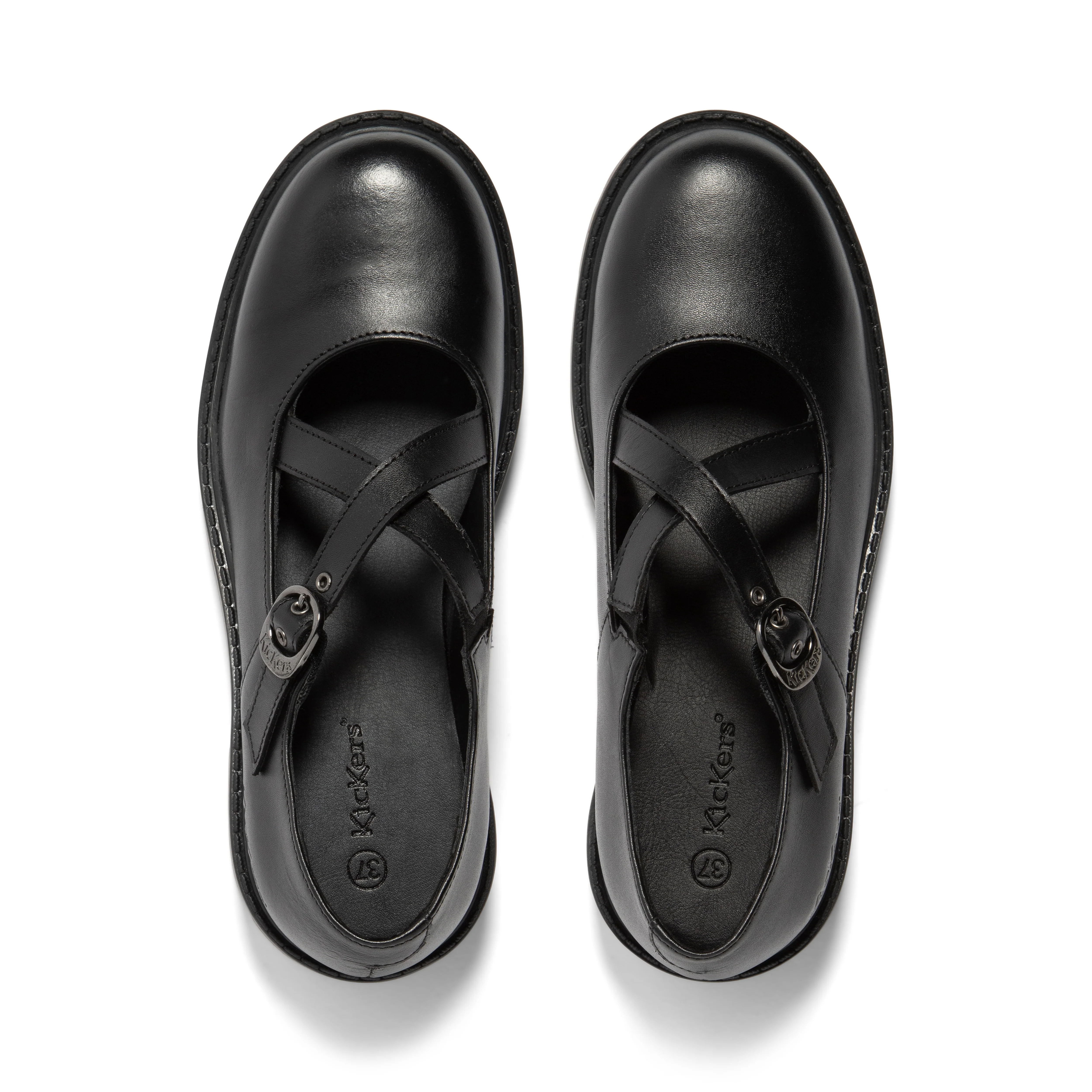 Youth Womens Kori MJ Cross High shine leather Black - Image 4