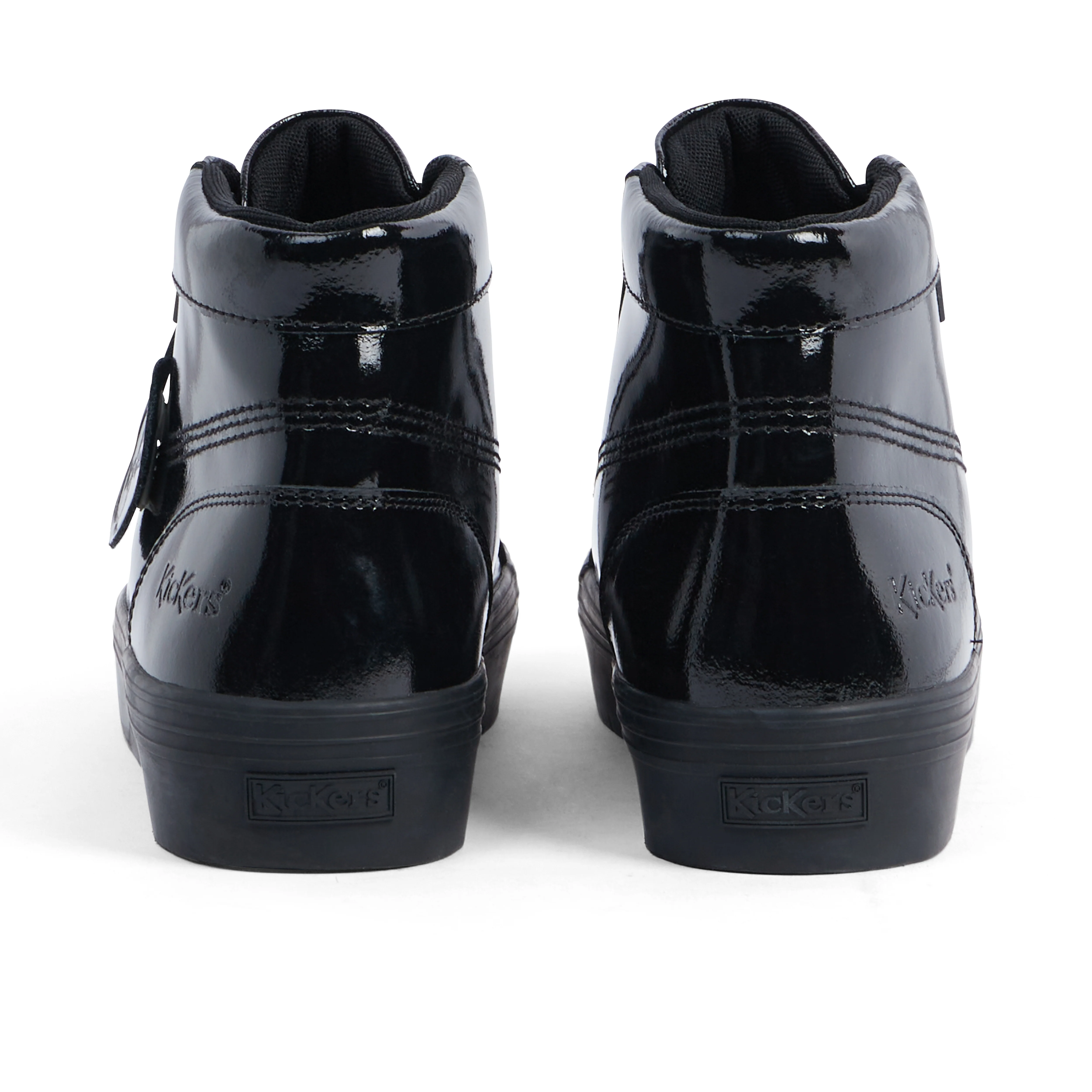 Youth Womens Tovni Stack Hi Flower Patent Leather Black - Image 5
