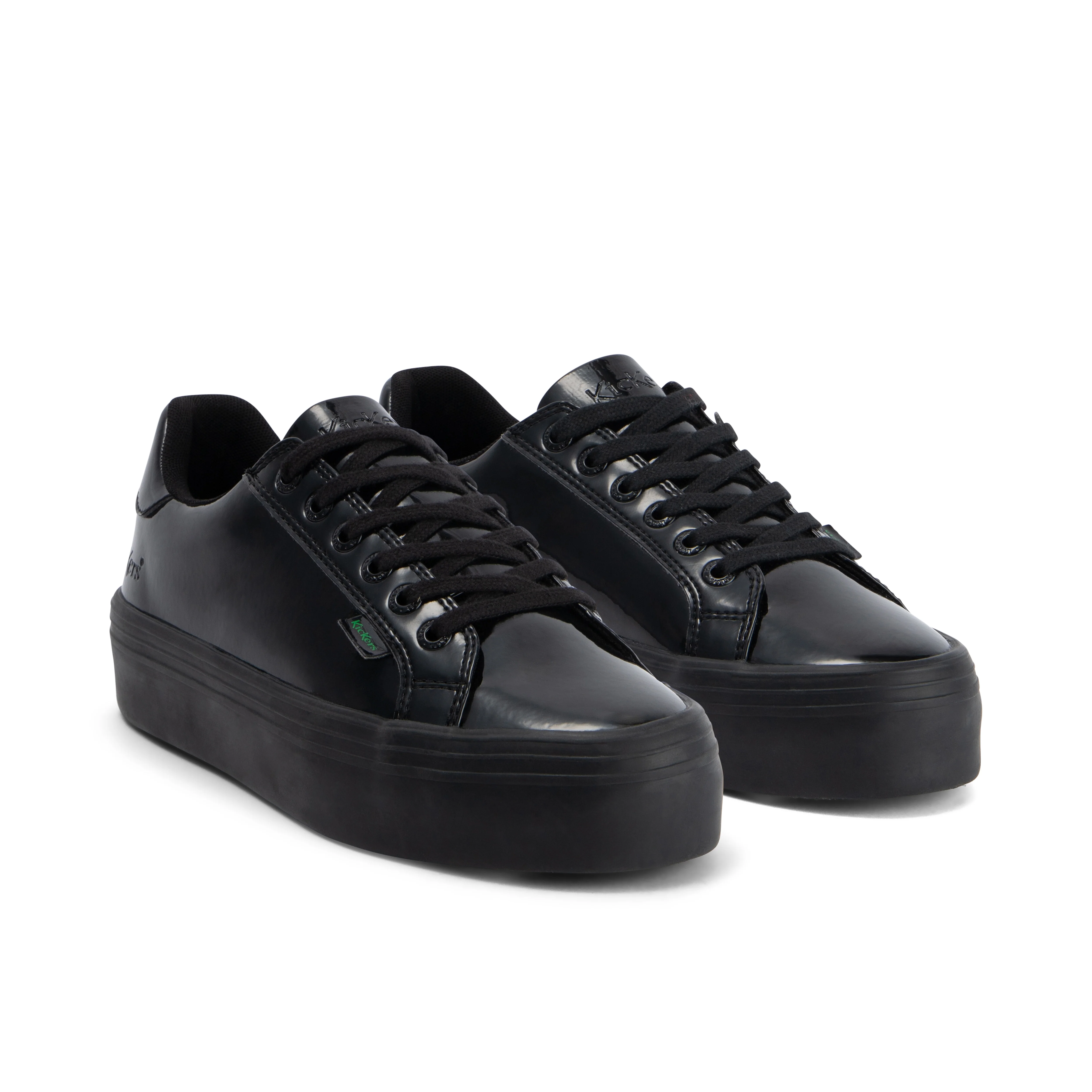 Youth Womens Tovni stack Leather Alternative Patent Leather Black - Image 3