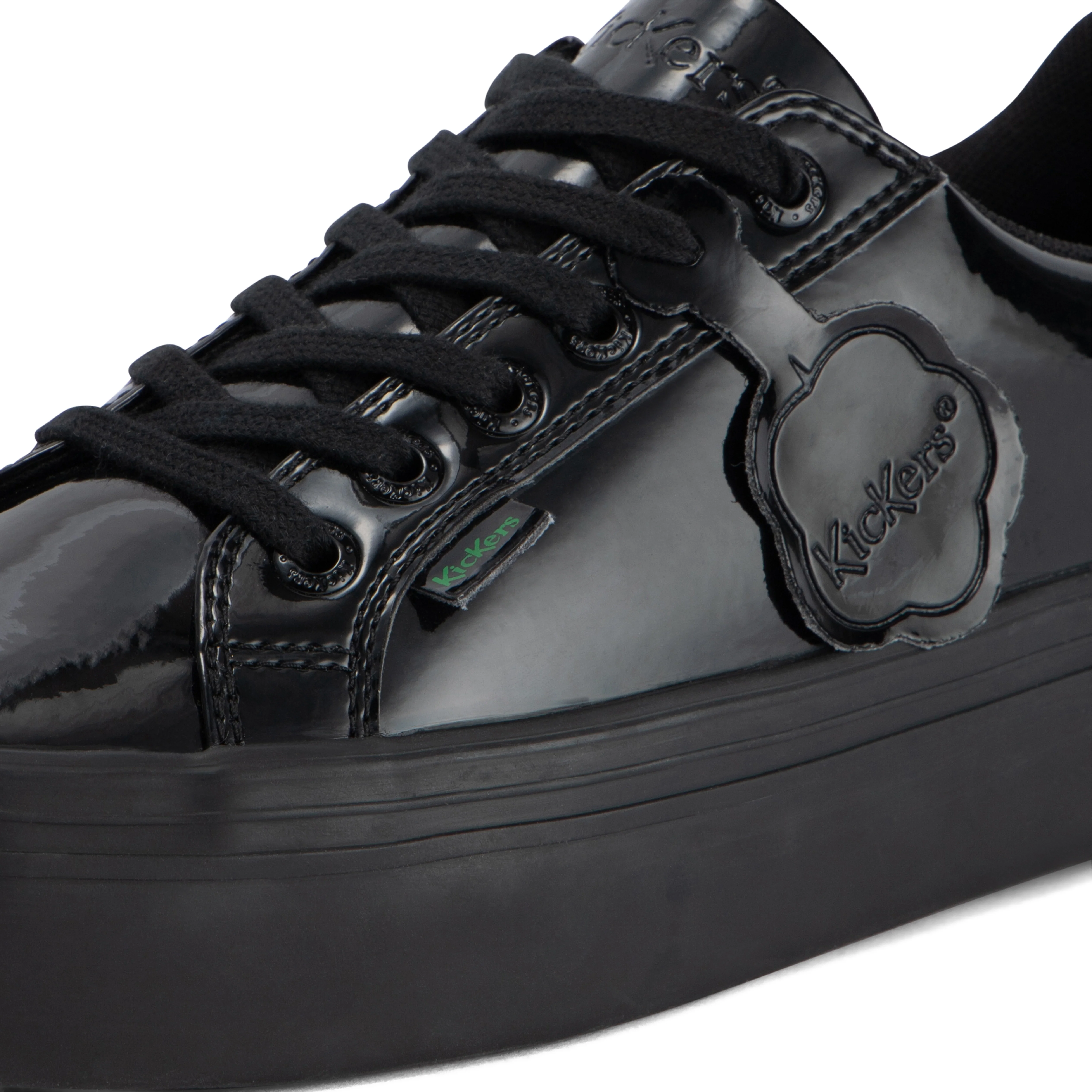 Youth Womens Tovni stack Leather Alternative Patent Leather Black - Image 6