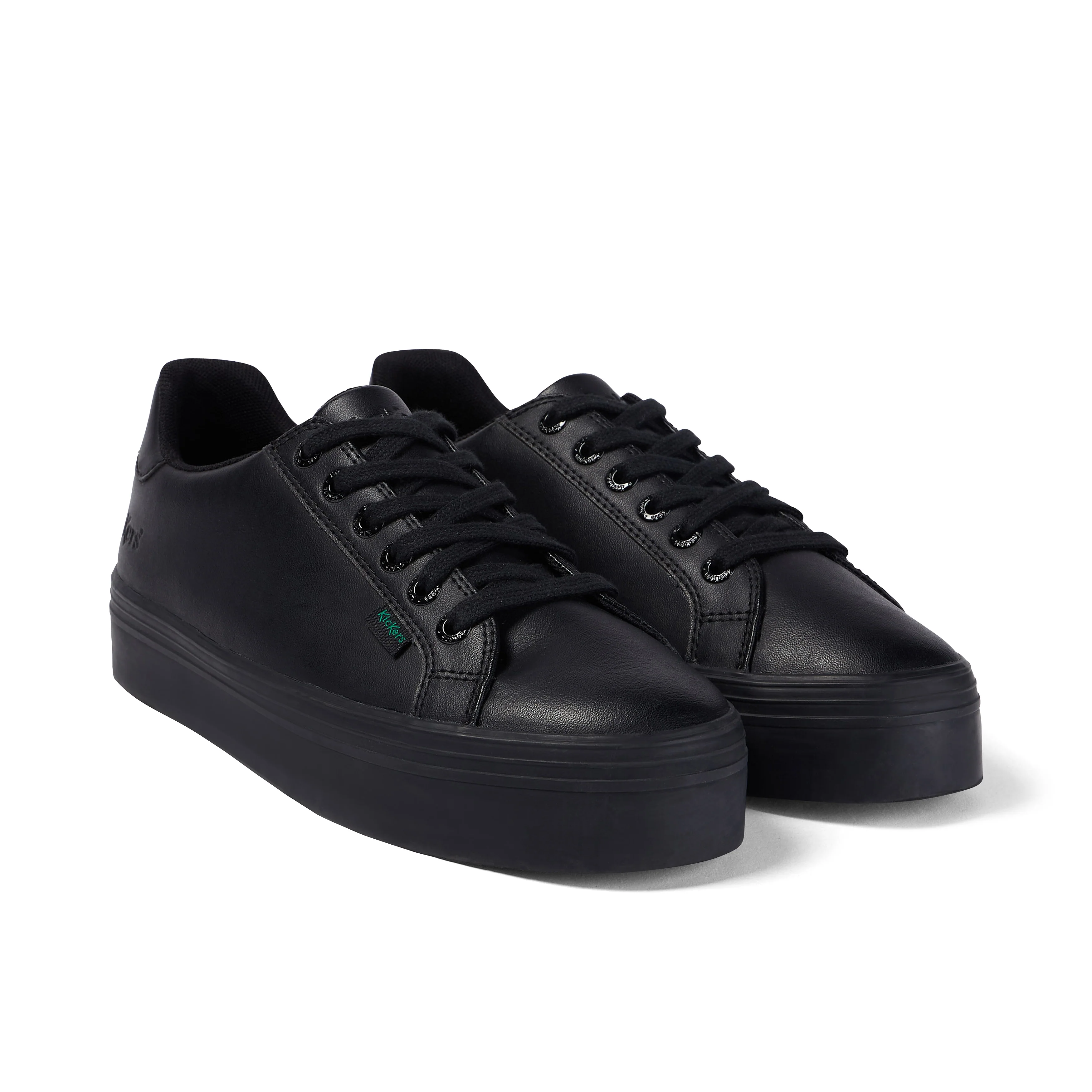 Youth Womens Tovni Stack Leather Black - Image 3